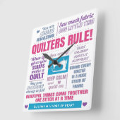 キルターズルールキルティング スクエア壁時計 (傾斜)