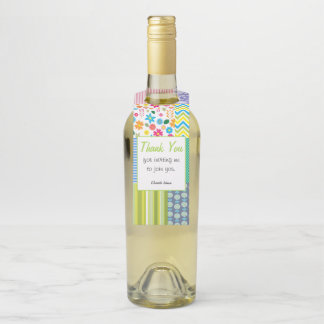 キルターパッチワークカスタムホステスギフトワインボトル ボトルネックタグ