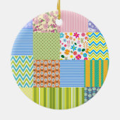 キルターパッチワークパーソナライズされた セラミックオーナメント (裏面)