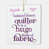 キルターファブリックスタッシュキルティング セラミックオーナメント (左)