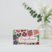 キルターブロックキルティング裁縫シーストレス工芸 名刺 (スタンド正面)