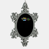 キルター裁縫ハートビート – キルティング恋人 スノーフレークピューターオーナメント (左)