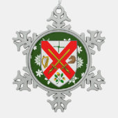 キルダアイルランドクレストアイルランド スノーフレークピューターオーナメント (正面)