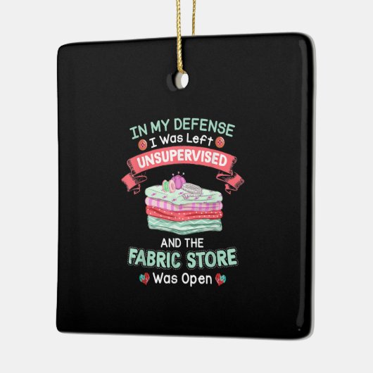 キルティングおもしろいファブリックキルター セラミックオーナメント (左)