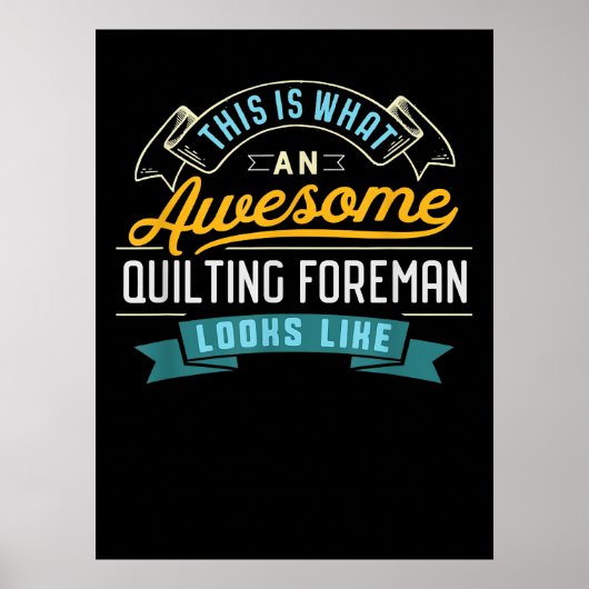 キルティングおもしろいマン素晴らし職業 ポスター (正面)