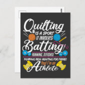 キルティングおもしろい裁縫ギフトキルター及び下毛糸 ポストカード (正面/裏面)