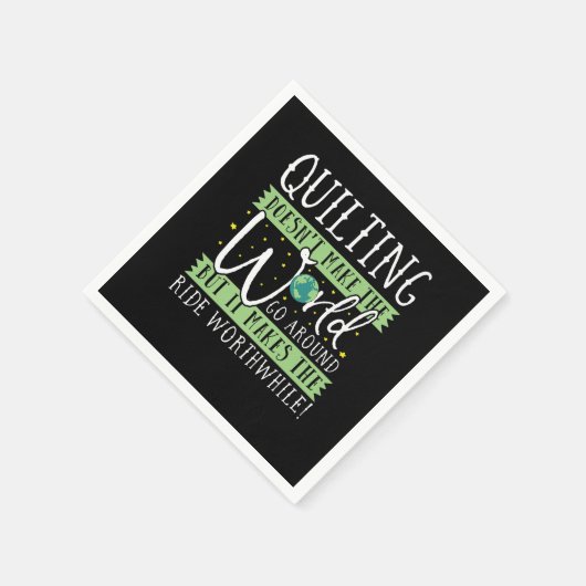 キルティングが世界を動かさないおもしろい スタンダードカクテルナプキン (角)