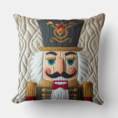 キルティングされたクリスマスくるみ割り クッション (正面)