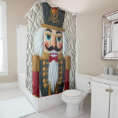 キルティングされたクリスマスくるみ割り シャワーカーテン (インサイチュ)