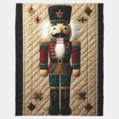 キルティングされたクリスマスくるみ割り フリースブランケット (正面)