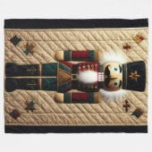 キルティングされたクリスマスくるみ割り フリースブランケット (正面(横))