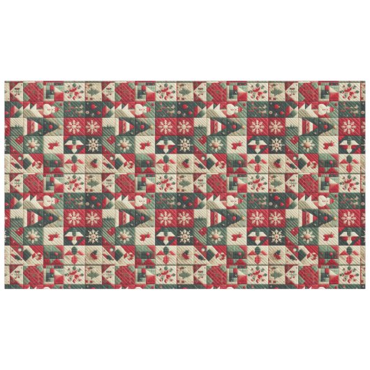 キルティングされたクリスマスデザイン テーブルクロス (正面(横))