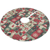 キルティングされたクリスマスデザイン ブラッシュドポリエステルツリースカート (アングル)