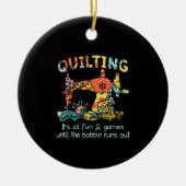 キルティングその全おもしろいとボビンアウトまでゲ走ーム セラミックオーナメント (正面)