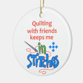 キルティングと友だち セラミックオーナメント (左)