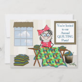 キルティングのパーティの招待状- QUILTERのメロディー 招待状 (正面)