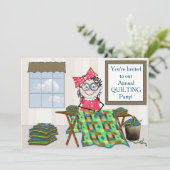 キルティングのパーティの招待状- QUILTERのメロディー 招待状 (スタンド正面)