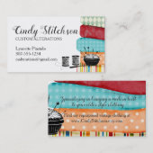 キルティングの名刺を縫うカラフルな生地 名刺 (正面/裏面)