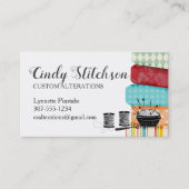 キルティングの名刺を縫うカラフルな生地 名刺 (正面)