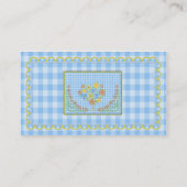 キルティングの名刺-青いギンガム 名刺 (裏面)