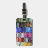 キルティングの生地の隠匿物 ラゲッジタグ (正面縦)