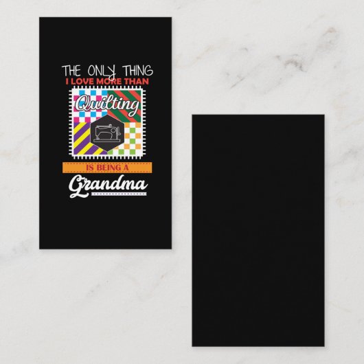 キルティングの祖母のギフトのQuilterの裁縫 名刺 (正面/裏面)