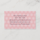 キルティングの裁縫の生地の材料見本の裁縫婦の技術 名刺 (裏面)