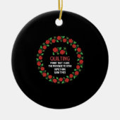 キルティングの証拠で刺す忍耐強さ セラミックオーナメント (正面)