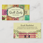 キルティングのquilterのグランジなキルトは名刺を妨げます 名刺 (正面/裏面)