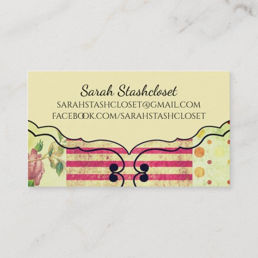 キルティングのquilterのグランジなキルトは名刺を妨げます 名刺 (裏面)