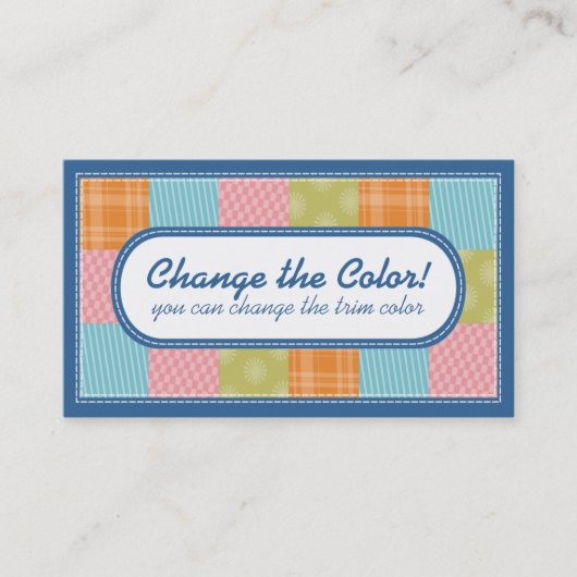 キルティングのquiltersの生地の材料見本の技術の名刺 名刺 (正面)