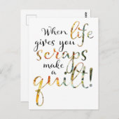 キルティングは与え命がキルトを作る ポストカード (正面/裏面)