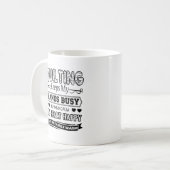 キルティングは私の手の忙しいマグを保ちます コーヒーマグカップ (正面左)