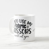 キルティングもしは私の布のハサミを… コーヒーマグカップ (正面左)