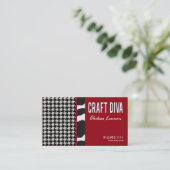 キルティングを編む技術の花型女性歌手の芸術家の手仕事 名刺 (スタンド正面)