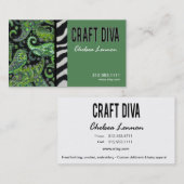 キルティングを編む技術の花型女性歌手の芸術家の手仕事 名刺 (正面/裏面)