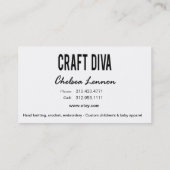 キルティングを編む技術の花型女性歌手の芸術家の手仕事 名刺 (裏面)