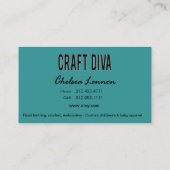 キルティングを編む技術の花型女性歌手の芸術家の手仕事 名刺 (裏面)