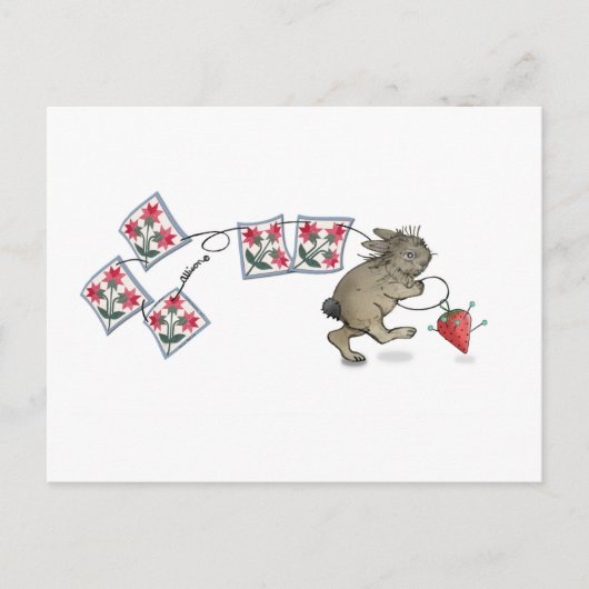 キルティングウサギ ポストカード (正面)