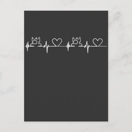 キルティングキルター裁縫ギフトハートビートEKG ポストカード (正面)