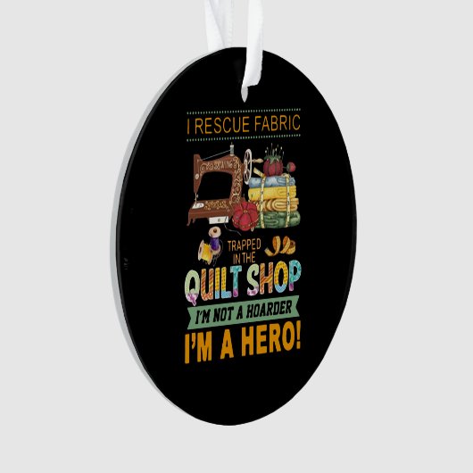 キルティングギフト| iキルトに巻き込まれた救出ファブリック オーナメント (正面)