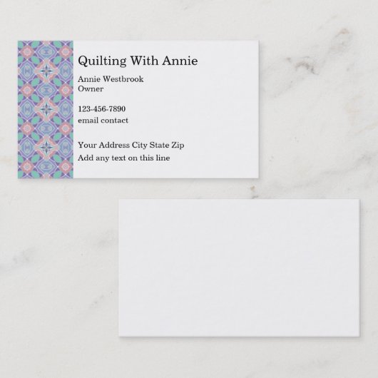 キルティングクラブとクラス 名刺 (正面/裏面)