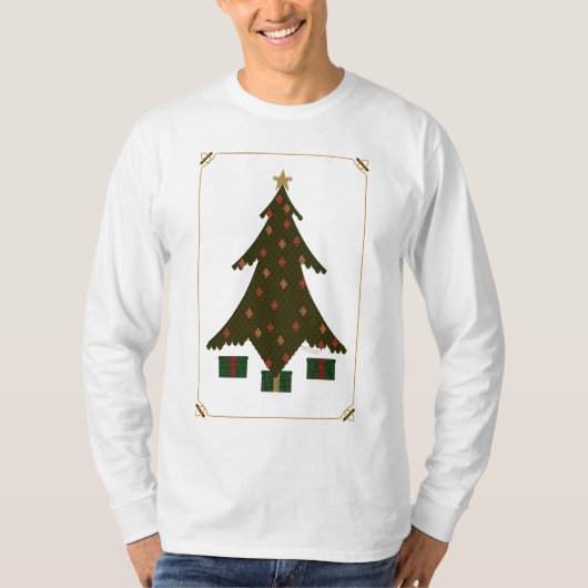 キルティングクリスマスメンズライトシャツ Tシャツ (正面)
