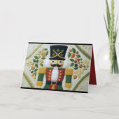 キルティングデザインくるみ割りクリスマスクリスマス シーズンカード (正面)