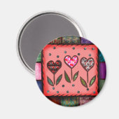 キルティングハートTシャツとギフト マグネット (正面/裏面)