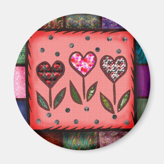 キルティングハートTシャツとギフト マグネット (正面)