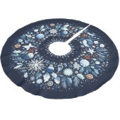 キルティングパターンブルーとホワイトクリスマス ブラッシュドポリエステルツリースカート (アングル)