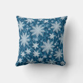 キルティングパターンブルーと白の雪 クッション (裏面)