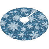 キルティングパターンブルーと白の雪 ブラッシュドポリエステルツリースカート (アングル)