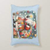 キルティングパッチワークサンタとクリスマスの星 アクセントクッション (正面(垂直))